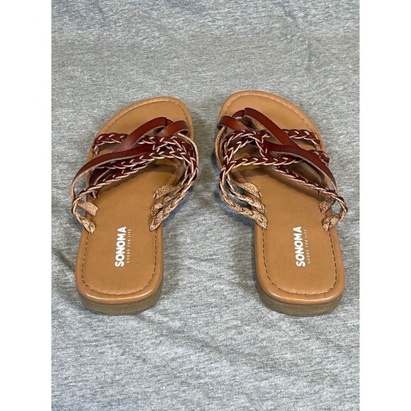 Sonoma Goods For Life Braided Strappy Flat Sandals Small/Medium - Picture 3 of 7